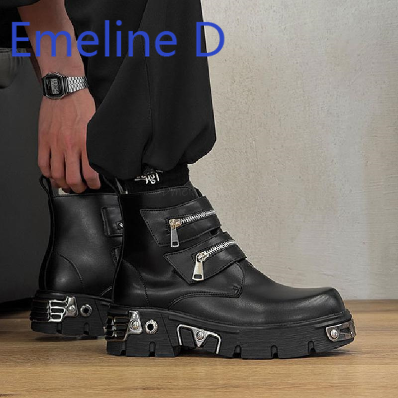 Chaussures montantes Punk fonc - Men'S Shoes Increase Height avis et prix