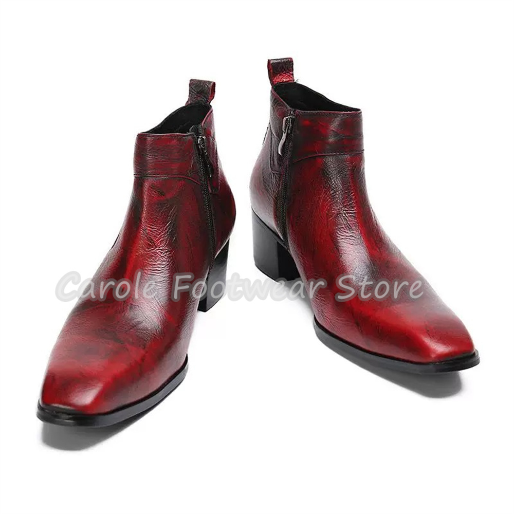 Bottines vintage à bout carré  - Men'S Shoes Increase Height avis et prix